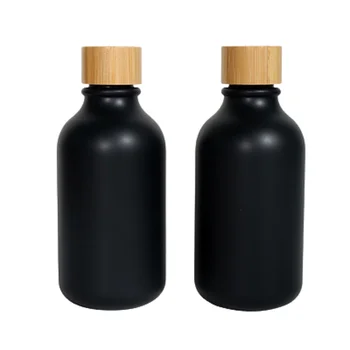 10 oz 300 ML Prázdne Plastové Fľaše Kolo Ramenný Čierny Bambusové Drevené Skrutky Krytu Coametic Balenie Naplniteľné Lotion Bottles15Pcs