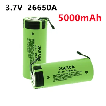 100% Originálne 26650A Batéria 3,7 V 5000mAh Veľkú Kapacitu, Lítiové Batérie, Silné Svetlo, Blesk, Divadlo Hráč Svetlometov
