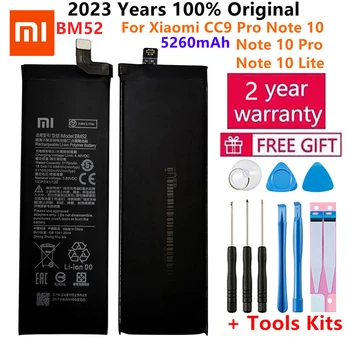 100% Originálne BM52 5260mAh Batérie Telefónu Pre Xiao Mi Poznámka 10 Lite / Poznámka 10 Pro / CC9pro CC9 Pro Náhradné Batérie Bateria