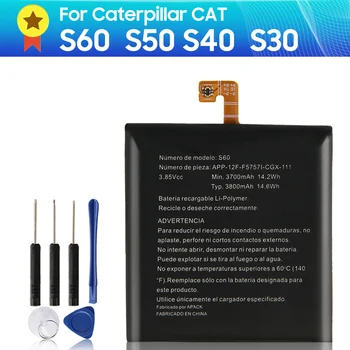 100% Originálne Batérie pre Caterpillar Cat S50 S60 S41 S30 S40 APLIKÁCIE-12F-F57571-CGX-111 Náhradná Batéria +nástroje 3800mAh