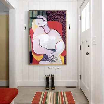 100% Ručne Maľované Picasso Abstraktnú olejomaľbu Na Plátne Plagáty Slávny Farba Steny Umenie maľba Na Obývacia Izba Slávny Dekor