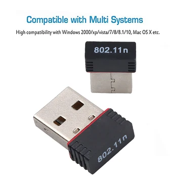 100KS USB Bezdrôtový wifi Adaptér Mini Sieťová karta Wi fi Karty siete LAN 802.11 b/g/n Adaptér pre PC Desktop