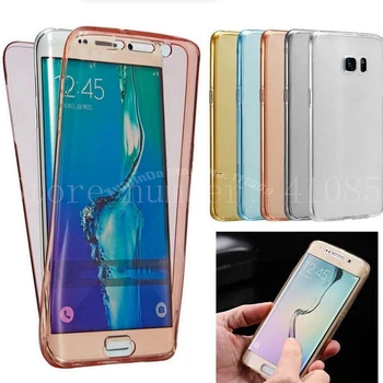 100ks DHL Zadarmo Flip TPU plnú ochranu prípade kryt pre Samsung Galaxy S7 G930/ S7 Okraja telefónu shell mäkké prípade