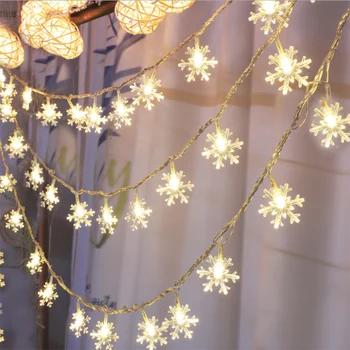 10M 100 LED Snehu String Svetlá Nepremokavé Vianočné dekorácie Snowflake Fairy Svetlá Pre Svadbu, Dovolenku Festival Domov Záhrada