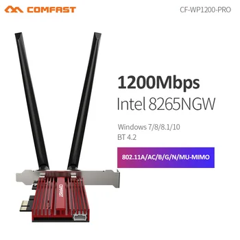 1200Mbps Vysoký Výkon Dual band Intel 8265AC PCI-E Adaptér Bezdrôtovej siete BT 4.2 Karty WIFI 802.11 ac/b/g/n Pre WIN7 8 10