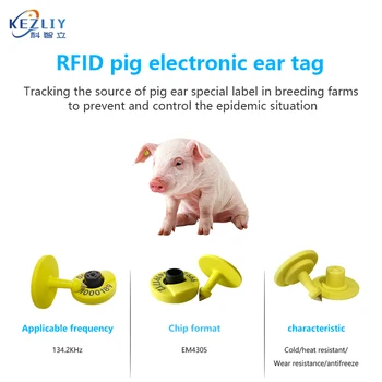 134kHz Fdx rfid Elektronické Ušné Značky Ošípaných Zvieratá Elektronické Ušné Značky pre farmy hospodárskych Zvierat, Zvierat, Identifikácia