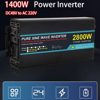 1400W Solárny Invertor 48V Na AC 220V Čistá Sínusová Vlna Invertor Transformátor Napätie Frekvenčného meniča