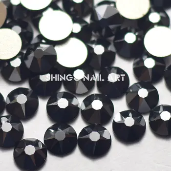 1440pcs čierna/jet farba Non rýchlu Opravu Flatback Kamienky na Nechty, 3D Nail Art Decoration Lesk Crystal