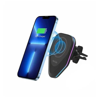 15W Mini Macsafe Rýchlo Flash Magnetické Bezdrôtový Auto Magnet Plnenie Sania Nabíjačky Pre iPhone XS 14 13 12 pro max Držiaka Telefónu
