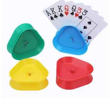 16 Pc Hry Poker Hrať Držiteľ Držiteľom Karty Dosky Plastové Trojuholník Hrať Karty Organizátor Rodina Hrať Karty Poker Hra