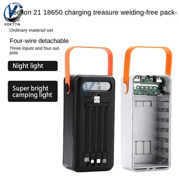 18650 DIY Batérie Úložný Box Camping Svetlo s Micro Typ-c Nabíjací Kábel Mobile Power Bank Prípade 18650 Batérie Držiak