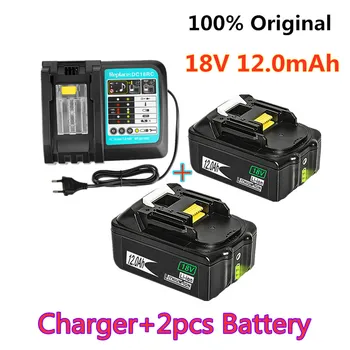 18V12Ah Nabíjateľná Batéria 12000mah Li-Ion Batérie Náhradné Batérie pre MAKITA BL1880 BL1860 BL1830battery+3A Nabíjačky