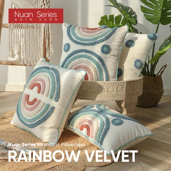 1PC 45x45/30x50 Rainbow Velvet Farebné Vankúš Sofa Obývacia Izba obliečka na Vankúš Pre Domova Nuan Série