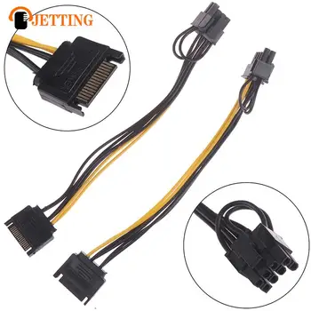 1pc 15 kolíkový SATA Mužov 8pin(6+2) PCI-E Napájacieho Kábla 20 cm SATA Kábel 15-pin 8-pin kábel Drôt na Grafické Karty