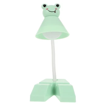 1pc Mini Deti Cartoon Skladacia LED Stolná Lampa USB Nabíjanie Noc Ľahké Čítanie Ochrana Očí Čítanie pre Deti (Zelená Žaba)