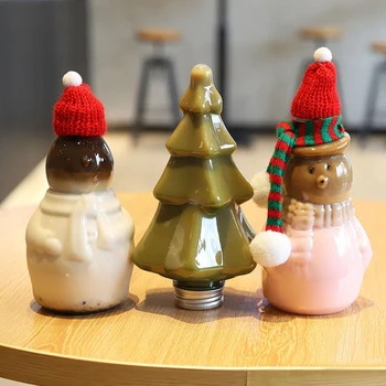 1pcs Vianočný Strom Tvar Plastové Fľaše Transparentné Candy Jar Fľaše s Vodou Opakovane Mlieko, Čaj, Džús Coffe Pohár Skladovanie Fliaš
