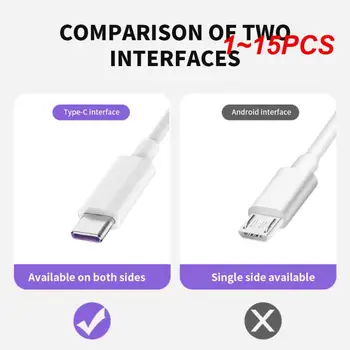 1~15PCS USB Typu C, USB Nabíjací Kábel, Nabíjací Kábel Drôt, Kábel pre Android Telefónu Huawei OPPO Tablety 1M