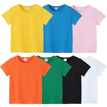 2-12Years Letné detské krátke sleeve T-shirt bavlna detské oblečenie chlapci dievčatá prázdne Dieťa T-shirt Deti tričko pevné tričká topy