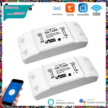2/4/6PCS Diy Smart Home Mini Istič Modul Aplikáciu Diaľkové Ovládanie Wifi Bezdrôtový Prepínač 10a Smart Light Switch Tuya