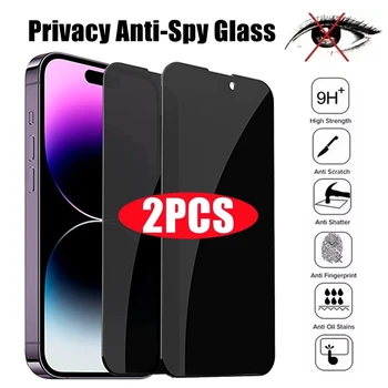2 KS Úplné Pokrytie Anti-Spy Screen Protector Pre iPhone 11 12 13 14 Pro Max ochrany Osobných údajov Sklo Pre iPhone 14 8 Pro Plus XS Max XR Sklo