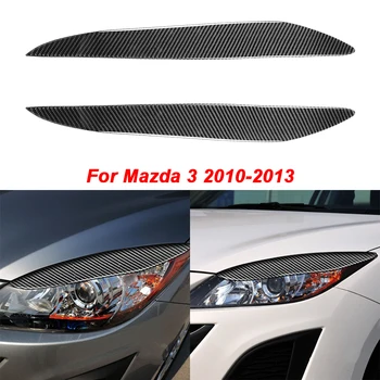 2 ks predné svetlo Obočie Viečka Kryt Odolný proti Opotrebeniu vhodné na Mazda 3 2010 2011 2012 2013 Uhlíkových Vlákien Exteriér Dekorácie