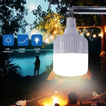 20/30/60W Žiarovku Nabíjateľná LED Prenosné Svietidlo Outdoor Camping Lampa Na Rybolov, Turistika Záhradné Osvetlenie, Núdzové Osvetlenie