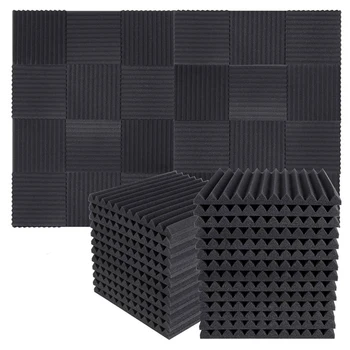 200Pcs Akustické Zvukotesné Pena Zvukovo izolačné Panely Zvukové Izolačné Panely Klin,1X12x12inch