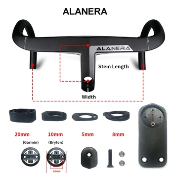 2023 ALANERA Biele Logo Carbon Road Bike Intergrated Riadidlá pre 28.6 mm vidlica riadiť headset dištančné a počítač mount