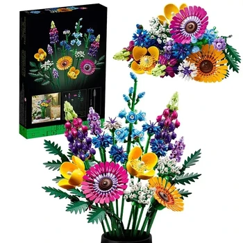 2023 NOVÉ IKONY 10314 Sušené kvety Vrchol Wildflower Kytice Stavebné Bloky Romantická Súprava Priateľmi Tehly Hračky pre Dievčatá 10313