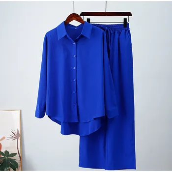 2023 dámske Pyžamo Nastaviť Príležitostné Voľné Sleepwear Dlhé Rukávy Košele Nohavice Kus Dvoch Sád Pajama Ženy Oblečenie