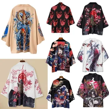 2023 lete nová Čínska vietor župan veľryba osobnosti tvorivý kimono plášť ženy ostrihané rukáv cardigan župan