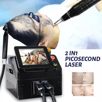 2023 nový 2-v-1 808nm diódy Laserové odstránenie chĺpkov, stroj Q-spínaný nd yag tetovanie, pigmentové odstránenie stroj 755nm pico druhý laser