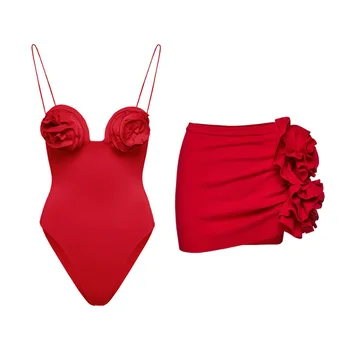 2023 Žena Retro Plavky jednodielne dámske Pevné Kvet Sexy Plavky Dovolenku Plaviek Dizajnér plavky zakryť