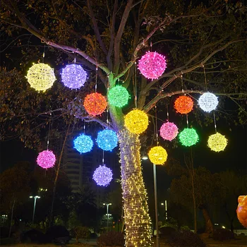 220V Víla Svetlo LED Ratan Loptu Star String Svetlá Vonkajšie Garland Svadobné Svetlo pre Domáce Vianočné Záhrada Dovolenku Dekorácie
