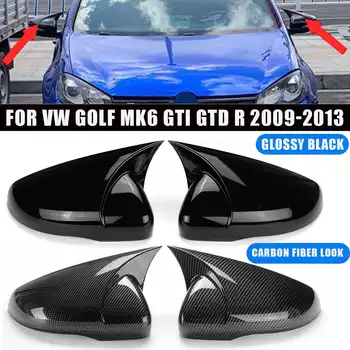 2x uhličitý Vzhľad Bočné Krídlo Zrkadlo Pokrytie Pre VW Pre Pre Volkswagen Golf MK6 GLAXAY GTD R Roky 2009-2013 Bočné Spätné Zrkadlo Spp Kryt