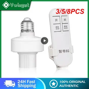 3/5/8PCS 220v Smart Home E27 objímky Bezdrôtový Inteligentný Časovač Prepínač Multifunkčné E27 Žiarovka na Diaľkové Ovládanie