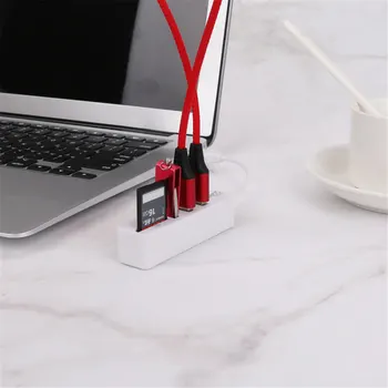 3-Port HUB, Externý Čítačka Kariet Prenosné Plastové USB 2 0 Kábel usb Rozbočovač Sieťového Adaptéra PC Príslušenstvo