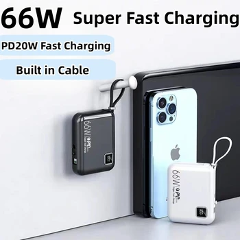3 v 1 Mini Power Bank 66W Super Rýchle Nabíjanie Powerbank pre iPhone 13 Xiao Samsung Portable Power Bank Externé Batérie
