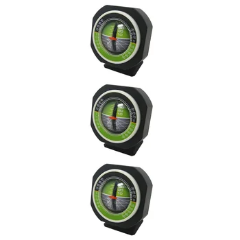 3ks Auto Kompas Auto Vozidla Svahu Meter Úrovni Declinometer Vstavané LED Svetlo s Vysokou presnosťou Vozidla Auto Svahu Meter