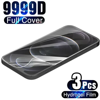 3ks Úplné Pokrytie Hydrogel Film Pre iPhone 7 8 6 6 Plus 11 12 Pro XS Max Screen Protector Pre iPhone 11 12 X XR SE Nie Sklo