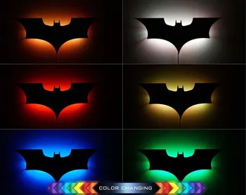 40 cm Pohode LED Nástenné svietidlo s Bezdrôtové Diaľkové Ovládanie a Zmenu Farby Bat Krídla Tvar, Nočné Svetlo, Atmosféra Logo na Čítanie