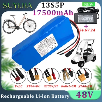 48V 18650 17500mah Lítiové Batérie Pack 13S5P Zabudovaný Smart BMS pre E-Bike Jednokolky Skúter invalidnom s 54.6 V 2A Nabíjačku