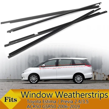 4PCS Auto Vonkajšie Windows Gumy Weatherstrip Pás Tesniaci Pás Tvarovanie Výbava Pre Toyota Estima / Previa 2.4/3.5 ACR50 GSR50 06-19