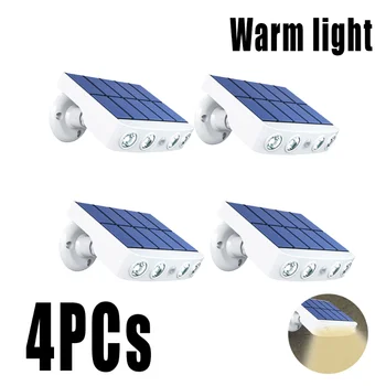 4PCS LED Solárne Svetlá Vonkajšie Svetlé Teplé Biele Pohybový Senzor Osvetlenia pre Záhradné Cesty, Garáž na Dvore Ulici Nástenné Svietidlá Nepremokavé