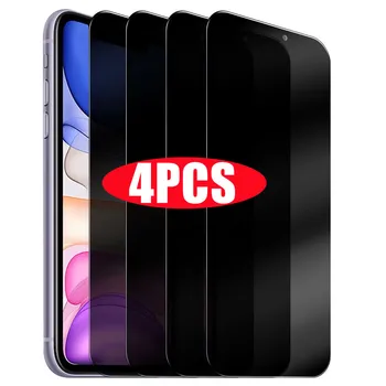 4Pcs ochrany Osobných údajov Obrazovky Chrániče pre IPhone 12 13 14 Pro Max Mini 6 7 8 Plus Anti-spy Tvrdeného Skla pre IPhone 11 Pro XS MAX XR X