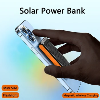 5000mAh Magnetické Qi Bezdrôtová Nabíjačka Power Banky pre iPhone 14 13 12 Série Mini Solárne Powerbank pre Samsung S22 Huawei Xiao