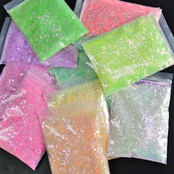 50g/pack AB Farebné Nechty Umenie Lesk Flitrami Gradient Rainbow Hexagon Zmiešané hromadná Prášok Lesklé Nechty, Glitter Dekorácie Prášok
