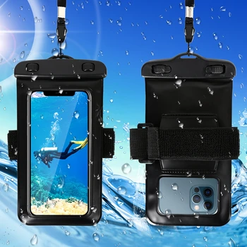 50x Univerzálny Vodotesný Telefón Prípade Rameno Kapela Taška Pre iPhone 13 12 11 Pro Max XR XS 8 Plus Mi11 S21 Plávať vodotesné Puzdro Kryt