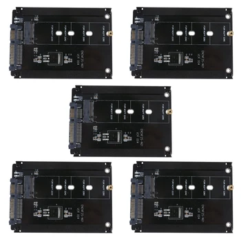 5X Čierna Prípade CY B+M 2 Zásuvky M. 2 NGFF (SATA) SSD 2,5 SATA Adaptér Pre 2230/2242/2260/2280Mm M2 SSD