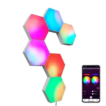 6 Pack Premium Hexagon Svetelné Panely RGB Pohode Svetlá pre Spálňa a Obývacia Izba Dekorácie estetické izba dekor